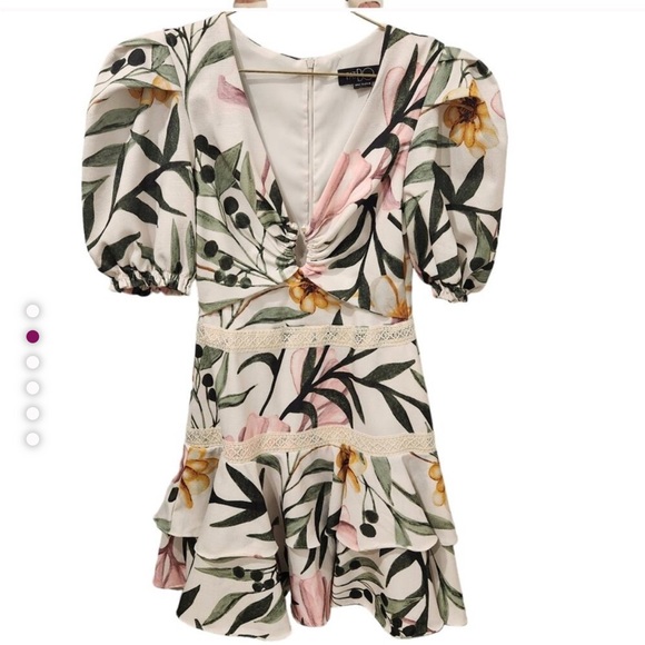 Perfect like new PatBO Jasmine Puff sleeve mini dress size 8 - Picture 3 of 8